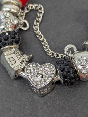 .925 7 3/4" Mickey & 7 1/2" Minnie Mouse Beads & Minnie Mouse Bracelets