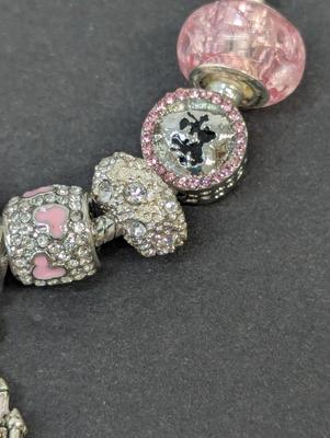 .925 7 3/4" Mickey & 7 1/2" Minnie Mouse Beads & Minnie Mouse Bracelets