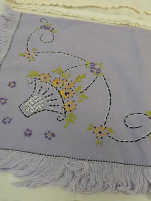 Vintage Lace Embroidery Linen
