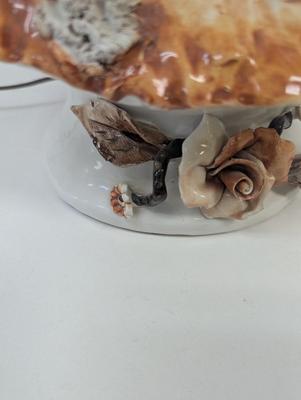 Vintage Porcelain Boy & Flower Lamp