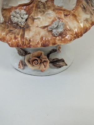 Vintage Porcelain Girl & Flower Lamp