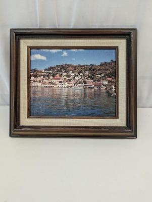 Hand Painted City By The Water Art 14" x 12"