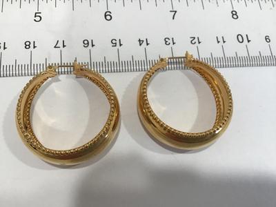 Beatiful Gold Tone Hoop Earrings