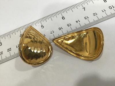 Large Hammered Gold Tone Earrings