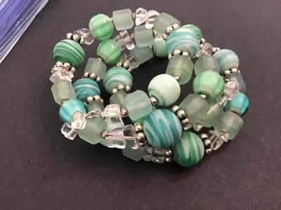 Glass and Stone Type Bracelet