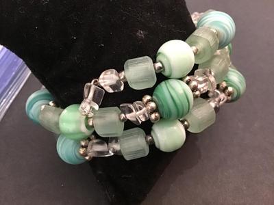 Glass and Stone Type Bracelet
