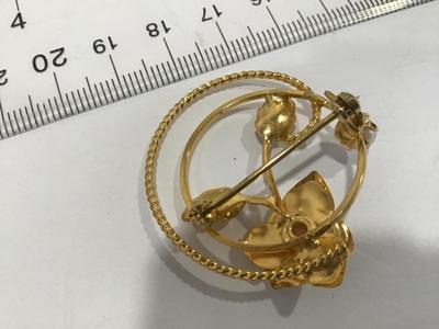 Pearl And Rose Vintage Brooch