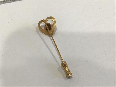 Tigers eye Heart pin Vintage