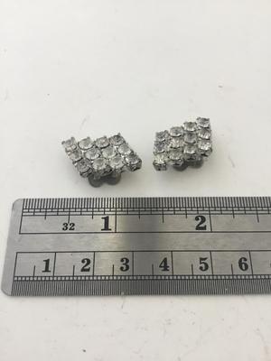 Silver tone rhinestone shoe clips