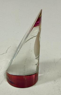Sale Photo Thumbnail #294: Glass cylinder with beveled cut, etched with images of 2 whales.  Approx. 3.5" tall, great condition.