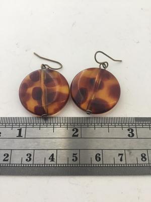 Animal print circle dangle earrings