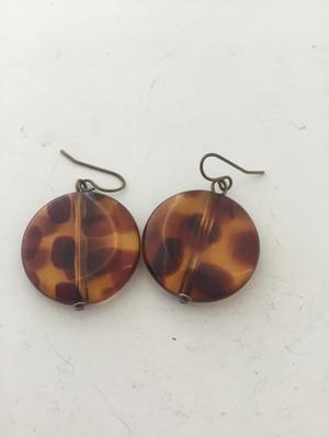 Animal print circle dangle earrings