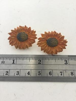 Yellow flower stud earrings