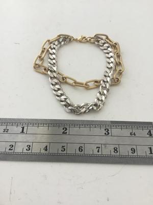 Gold tone silver tone chain like bracelet