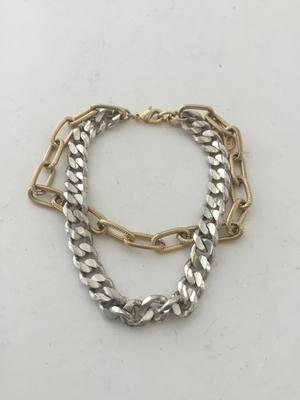 Gold tone silver tone chain like bracelet