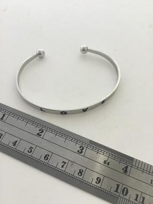 Love silver tone fashion cuff