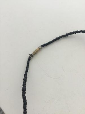Black and brown beaded collar necklace