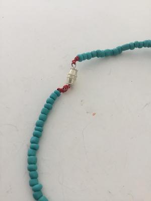 Vintage clasp blue unique collar necklace