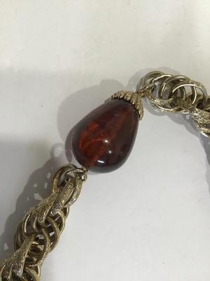 Pegasus, Coro, vintage statement, necklace, Faux amber