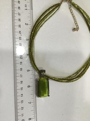 Green Glass Statement Necklace