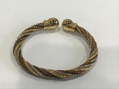 Beautiful Tri Color Crystal Bangle Cuff
