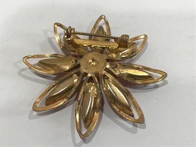 Pink Rhinestone Brooch Vintage