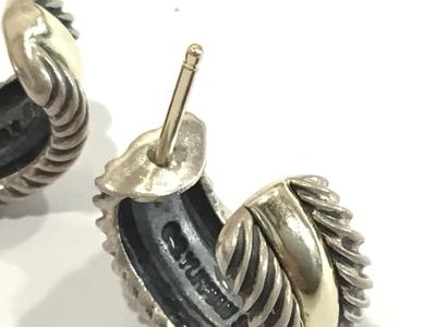 14 k- 585/925 Earrings Authentic David Yurman Cable Huggie Hoop