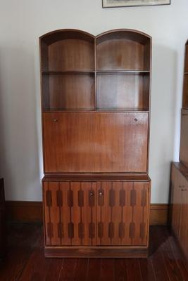 ROMWEBER Rosewood Two Piece Secretary Desk & Bookshelf