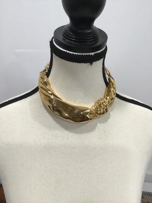 Unique Gold Tone Collar Necklace