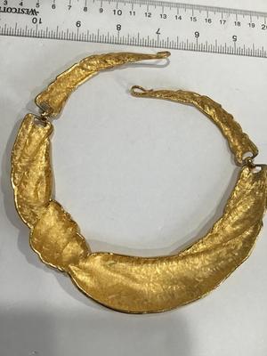 Unique Gold Tone Collar Necklace