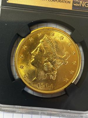 1904 $20 Gold Double Eagle Liberty Head MS 64 NGC beautiful coin