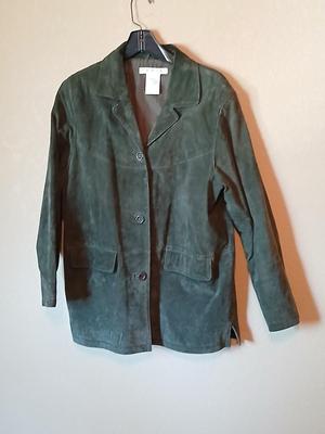Jessica Holbrook Forest Green Leather Jacket – Size Medium