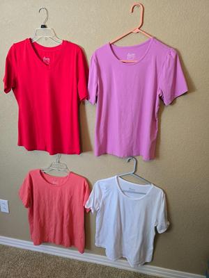 D&Co Essentials Women's T-Shirts – Size Medium – Lot of 4