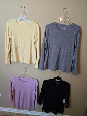 4 Christopher & Banks Women's Basic Long Sleeve Tops – Size M