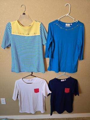Lot of 4 Quacker Factory Embellished Tops – Size Small
