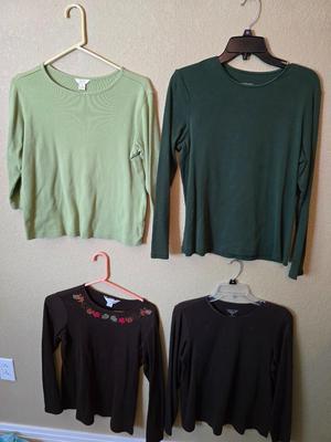 Lot of 4 Long Sleeve Tops – Fall & Earth Tones – Size M Christopher & Banks