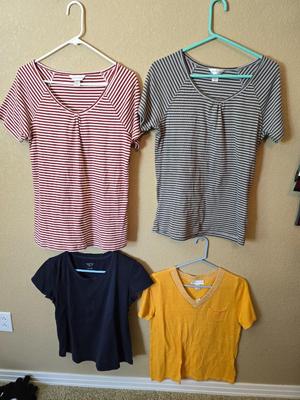 Striped & Solid Cotton Tee Lot – Size Medium Christopher Banks
