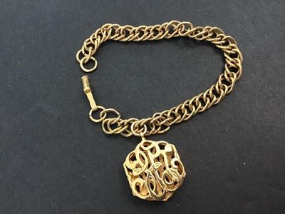 Vintage Monogram Charm Bracelet
