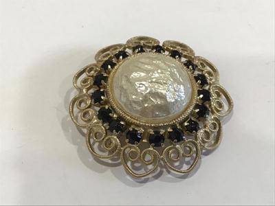 Large Brooch Baroque Pearl Faux