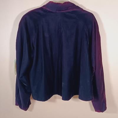 LOT 163L: Dave & Johnny Red Velvet Jacket with D'avis Black Velvet Cropped Jacket & Black Velvet Opera Coat with Red Collar