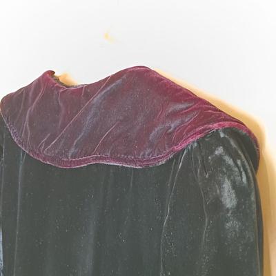 LOT 163L: Dave & Johnny Red Velvet Jacket with D'avis Black Velvet Cropped Jacket & Black Velvet Opera Coat with Red Collar