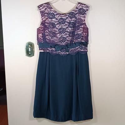 LOT 168L: Dana Bachman Lace Dress Sz Large, Esther Pomerantz Beaded Top & Lace Top Dress