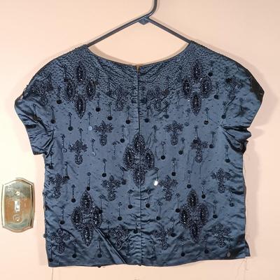 LOT 168L: Dana Bachman Lace Dress Sz Large, Esther Pomerantz Beaded Top & Lace Top Dress