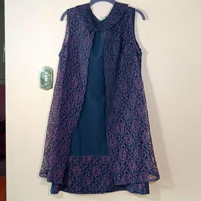 LOT 168L: Dana Bachman Lace Dress Sz Large, Esther Pomerantz Beaded Top & Lace Top Dress