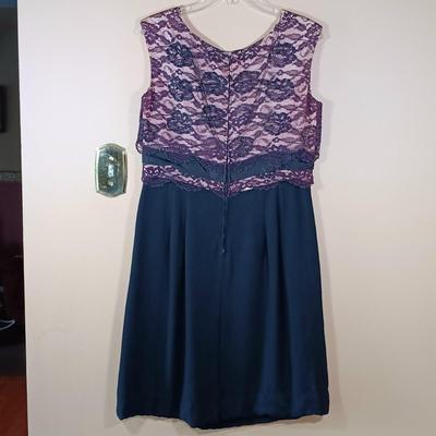 LOT 168L: Dana Bachman Lace Dress Sz Large, Esther Pomerantz Beaded Top & Lace Top Dress