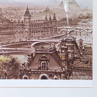 LOT 175L: Framed Maurice Legendre Print Titled Paris, Vue Panoramique