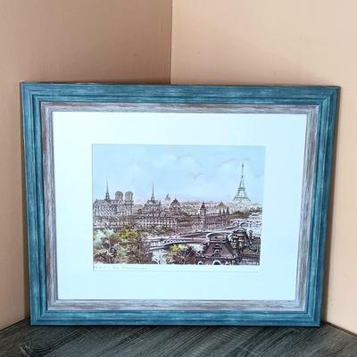 LOT 175L: Framed Maurice Legendre Print Titled Paris, Vue Panoramique