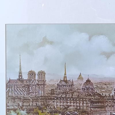 LOT 175L: Framed Maurice Legendre Print Titled Paris, Vue Panoramique