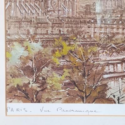 LOT 175L: Framed Maurice Legendre Print Titled Paris, Vue Panoramique