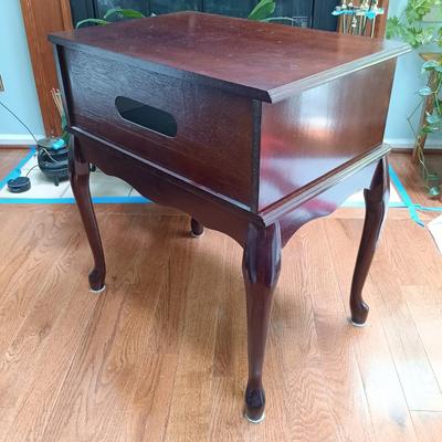LOT 178L: Wood Side Table with Large Collection of Picture Frames